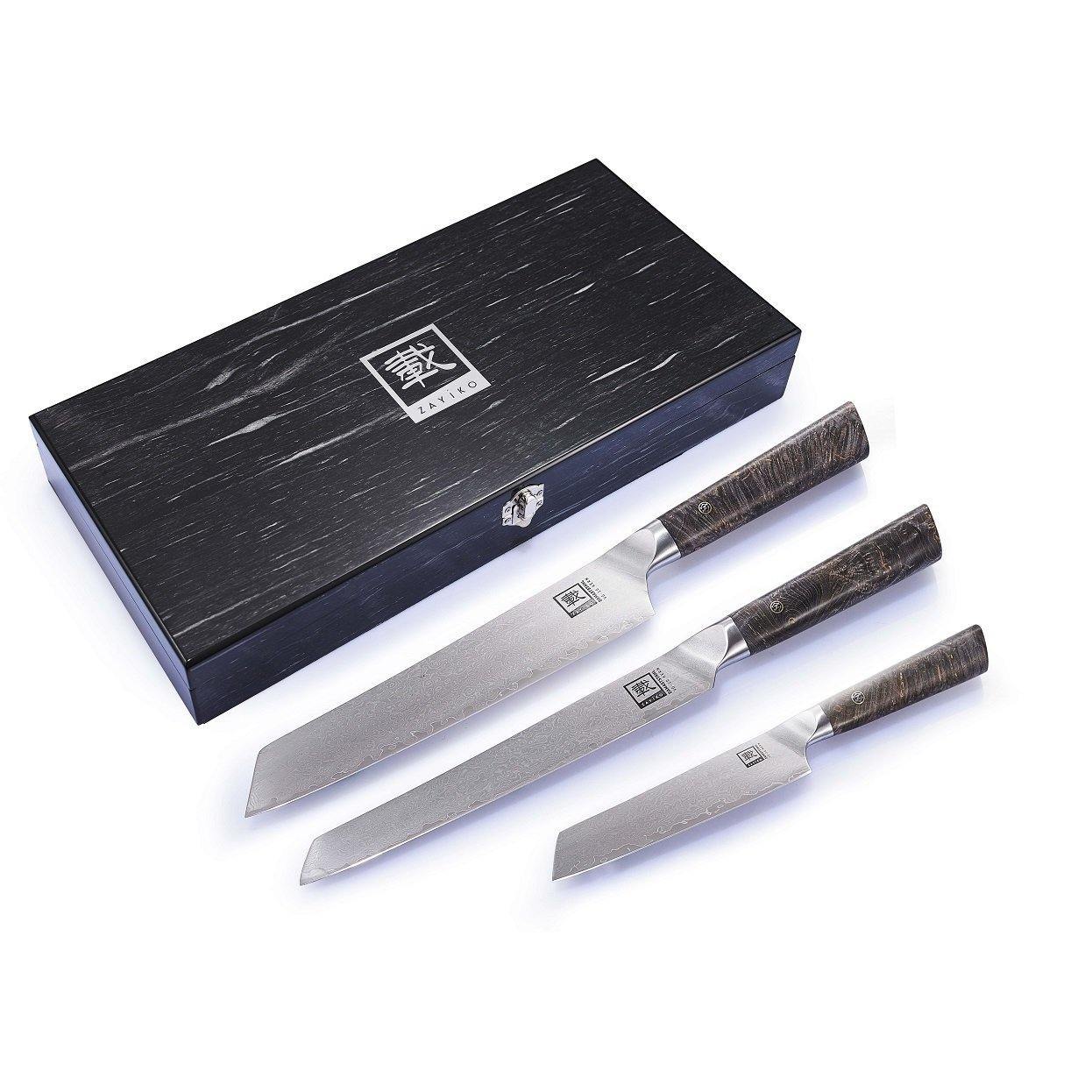 Zayiko 3er Damastmesser-Set Ahorn - Azado AG