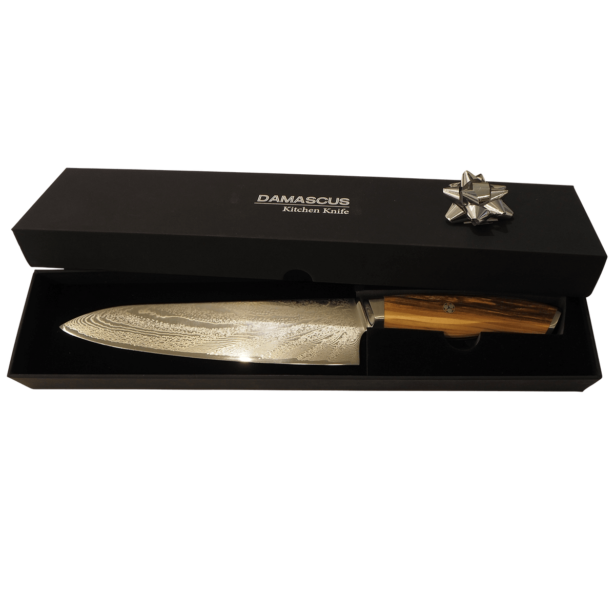 Damast Chefmesser - Geschenkpaket